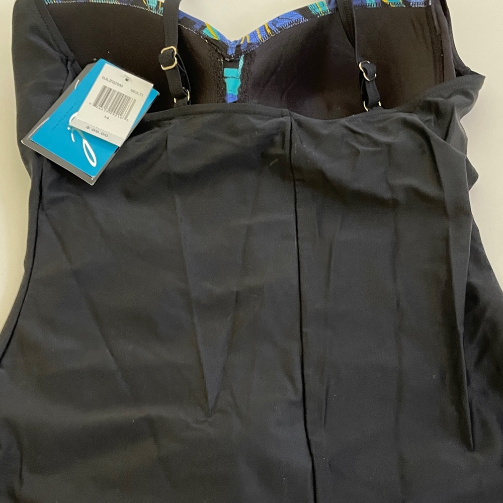 Azul Maxine of Hollywood Blue and Black Womans One Piece Bathing Suit - Picture 5 of 5